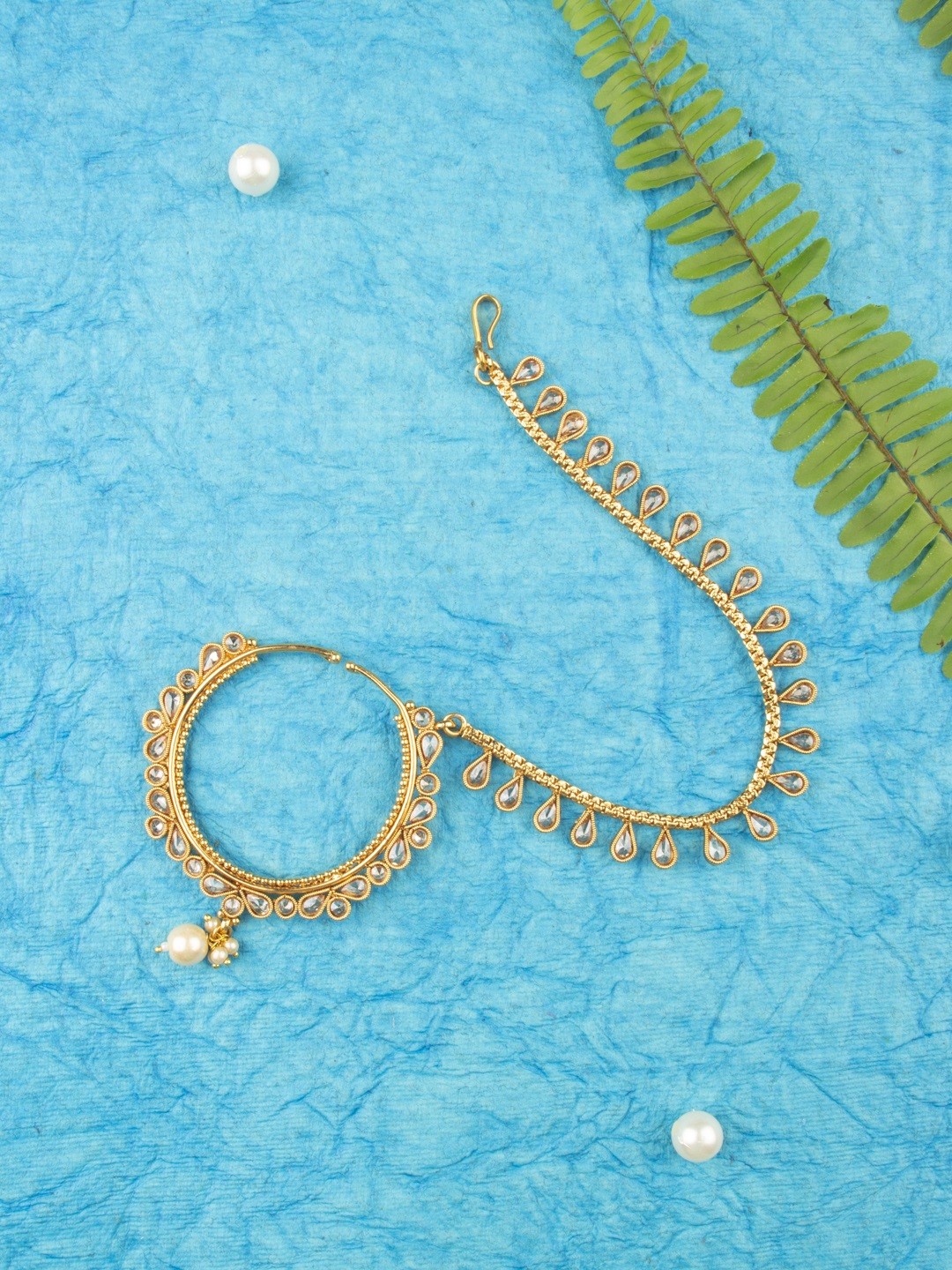 

AccessHer Gold toned Gold Plated Handcrafted Nose ring