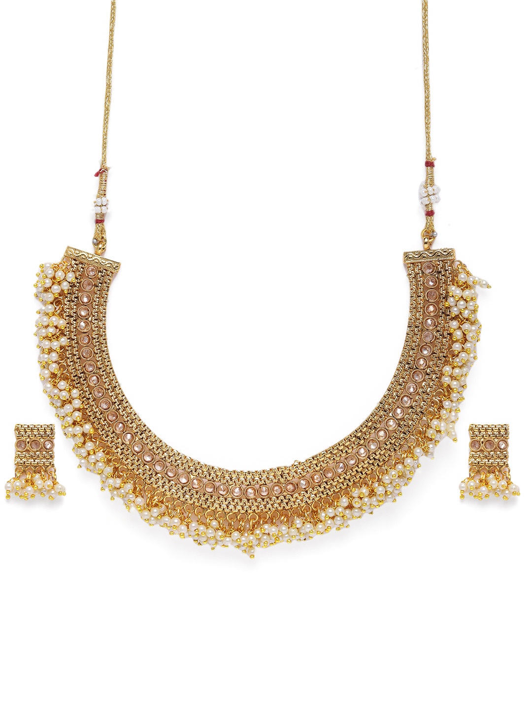 

AccessHer Women Gold-Plated Antique Pearl Jewellery Set