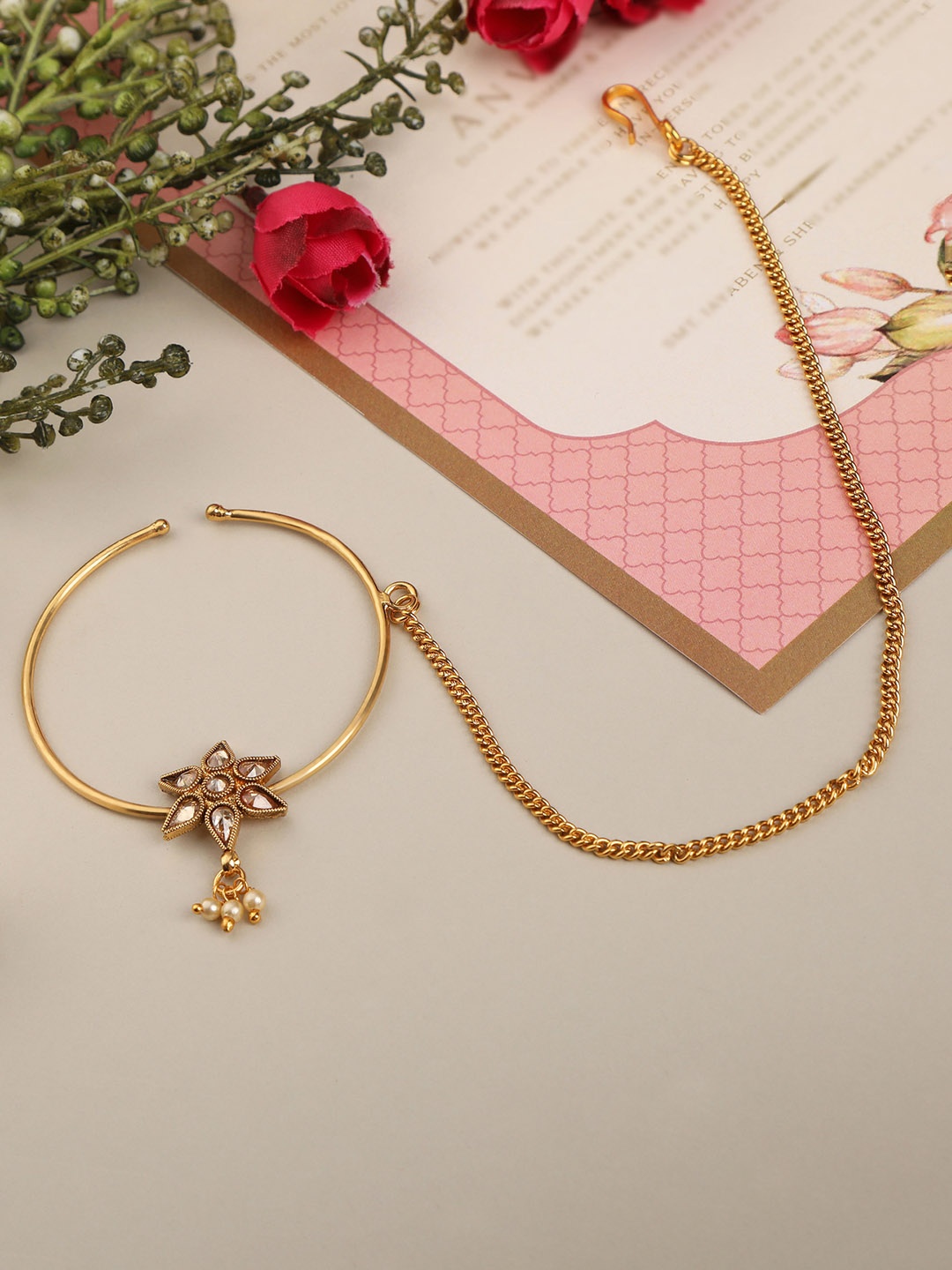 

AccessHer Gold toned Gold Plated Handcrafted Nose ring
