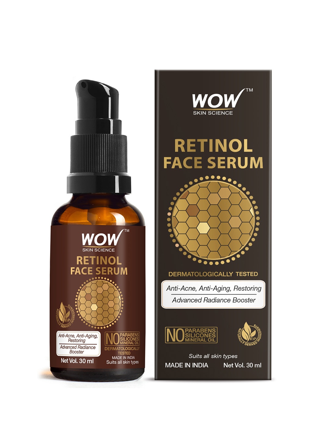 

WOW SKIN SCIENCE Retinol Face Serum - 30 ml, Brown