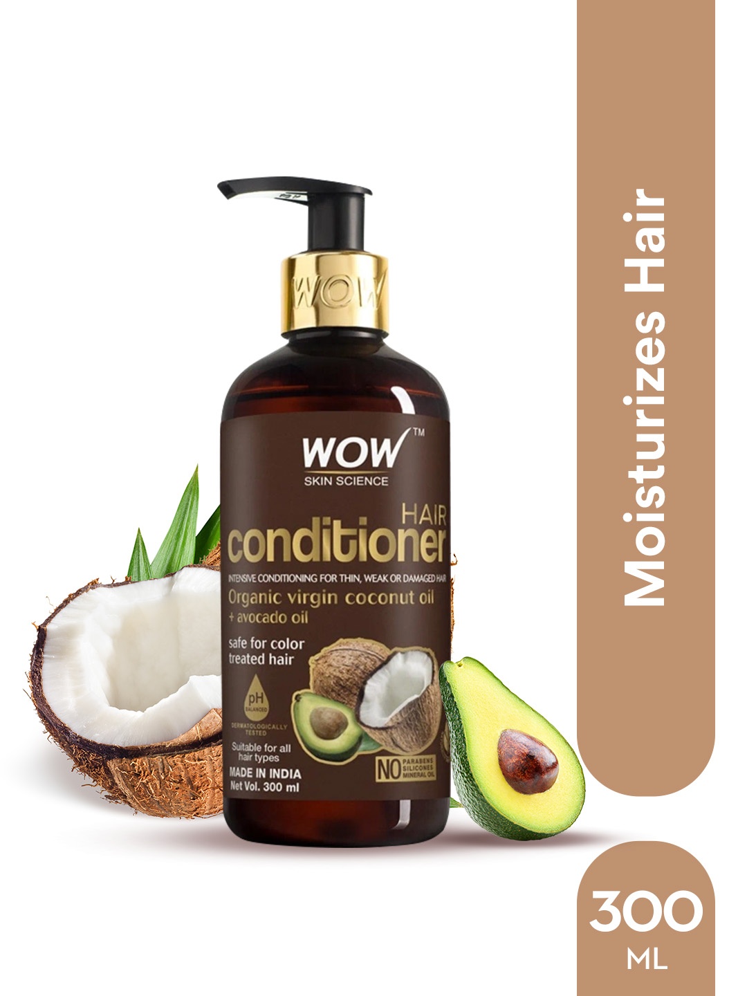 

WOW SKIN SCIENCE Coconut Milk Conditioner For Dry/Frizzy Hair with Dht Blockers - 300 ml, Brown