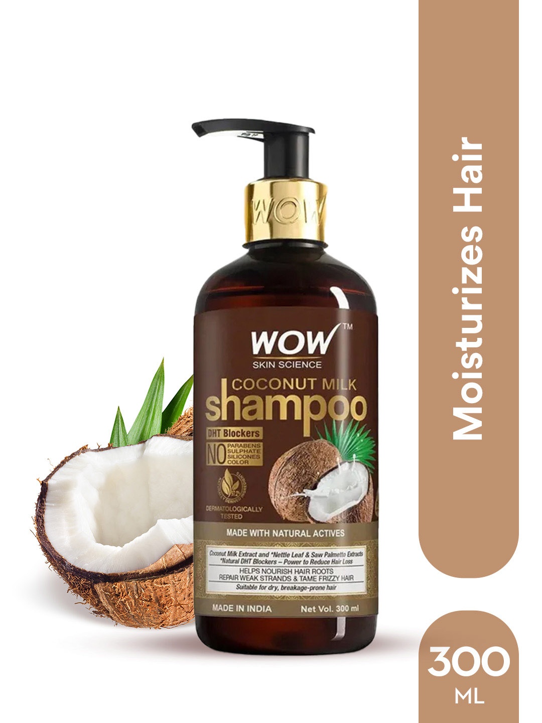 

WOW Skin Science Coconut Milk Shampoo 300 ml, Brown