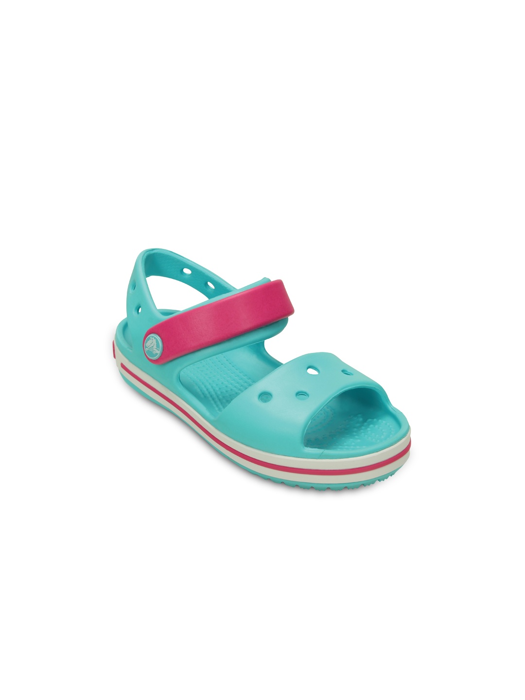 

Crocs Crocband Girls Blue Pink Open Toe Flats