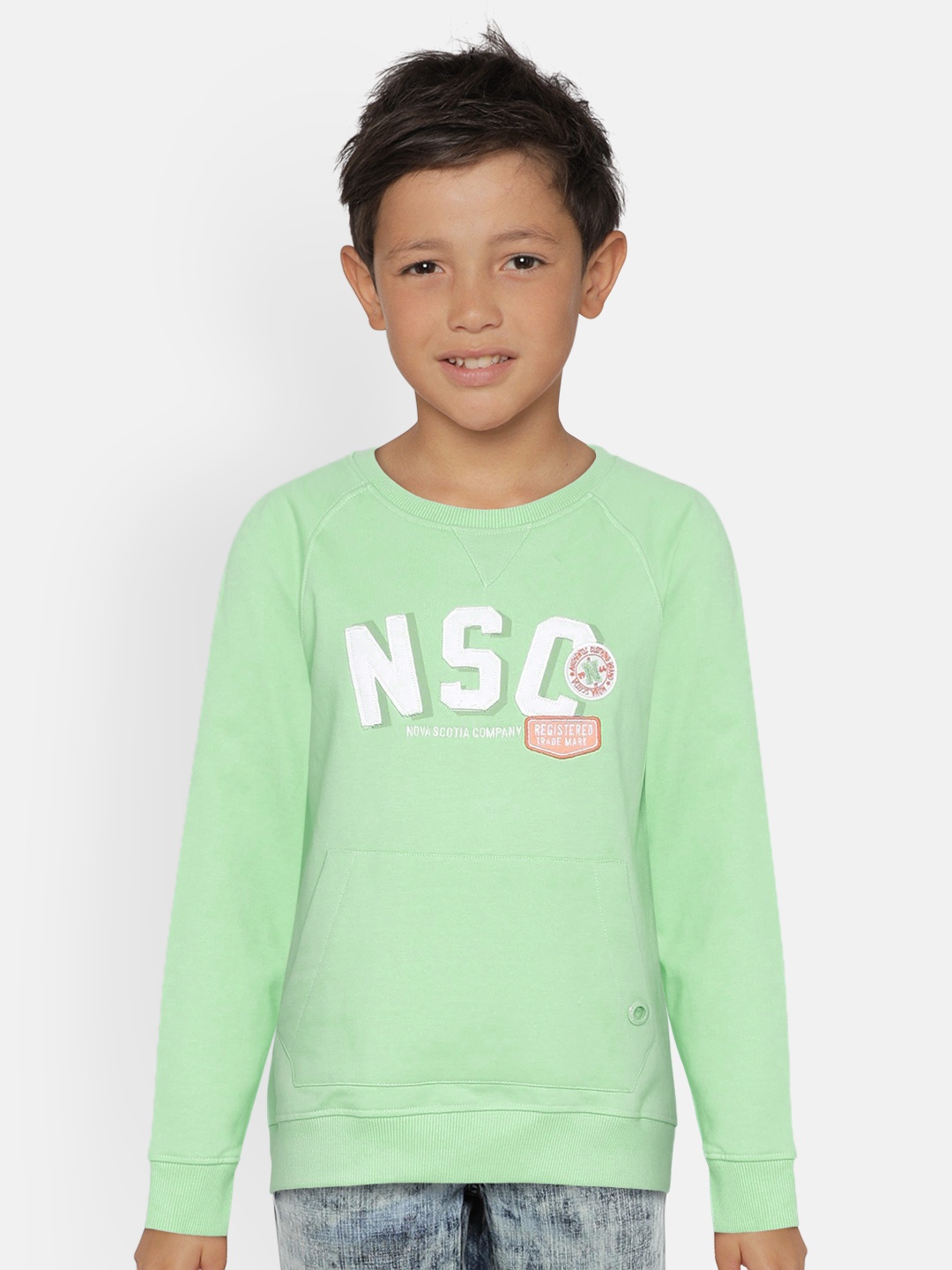 

METRO KIDS COMPANY Boys Green Printed Sweatshirt