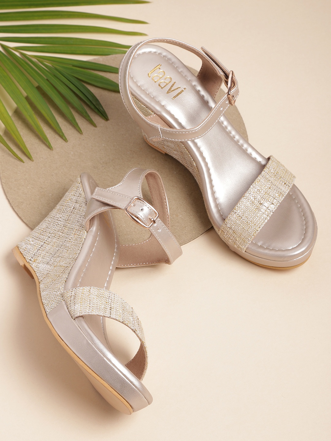 

Taavi Women Beige & Off-White Woven Design Handcrafted Wedges