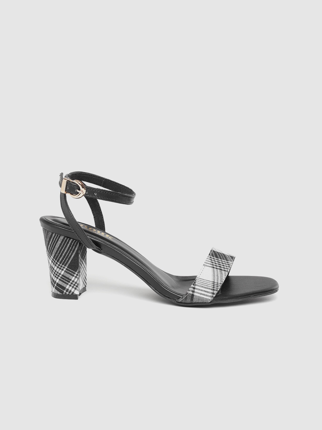 

Anouk Women Black & White Checked Heels