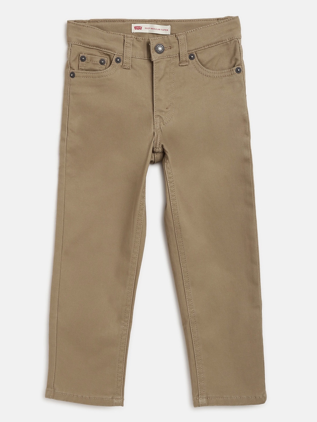 

Levis Boys Khaki Solid 502 Stay Dry Tapered Fit Mid-Rise Stretchable Jeans