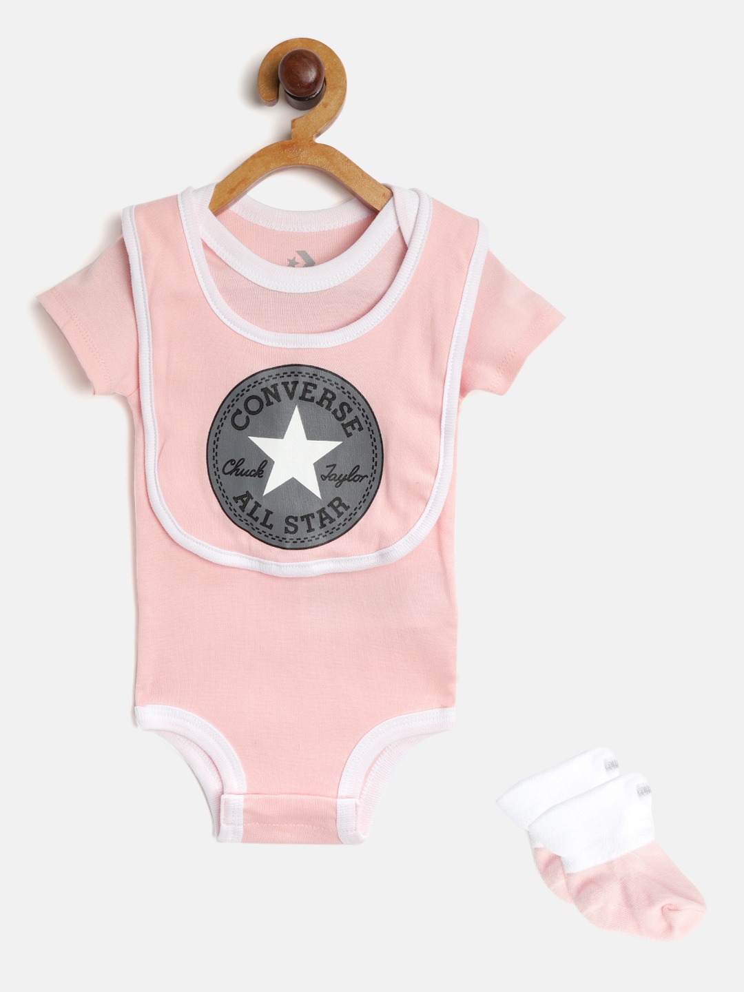 

Converse Set of Pink & White Classroom Pets Bodysuit, Bib & Booties