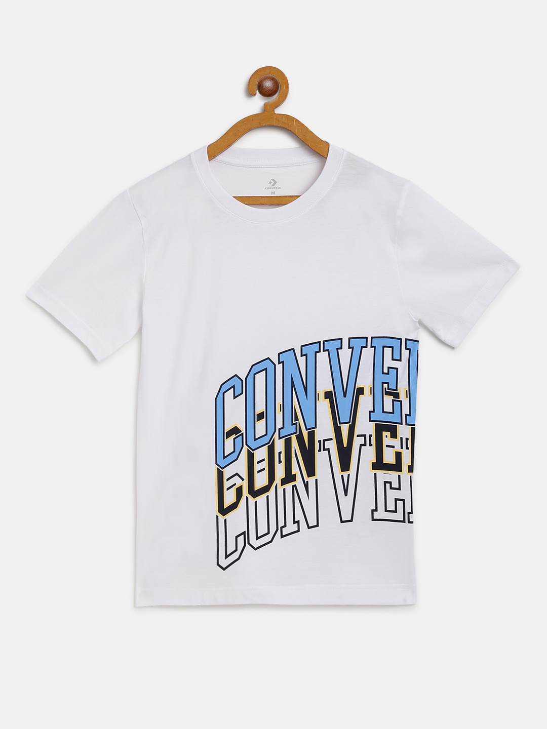

Converse Boys White & Blue Brand Logo Print Round Neck T-shirt