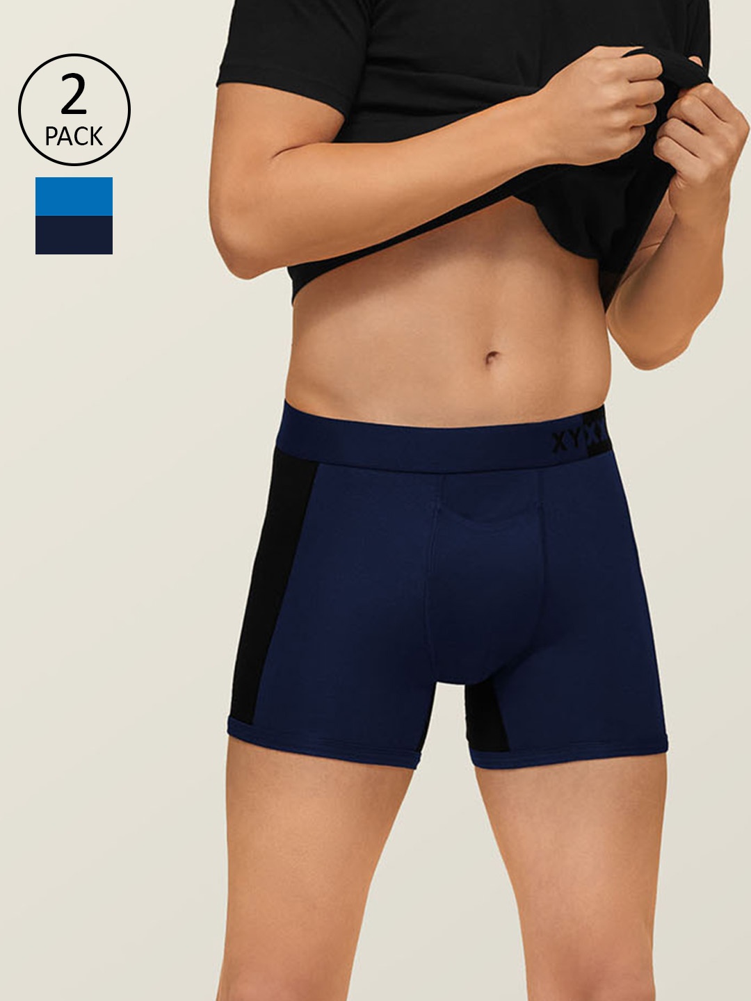 

XYXX Men IntelliSoft Antimicrobial Micro Modal Pack of 2 Dualist Trunks XYTRNK2PCKN168XXL, Blue