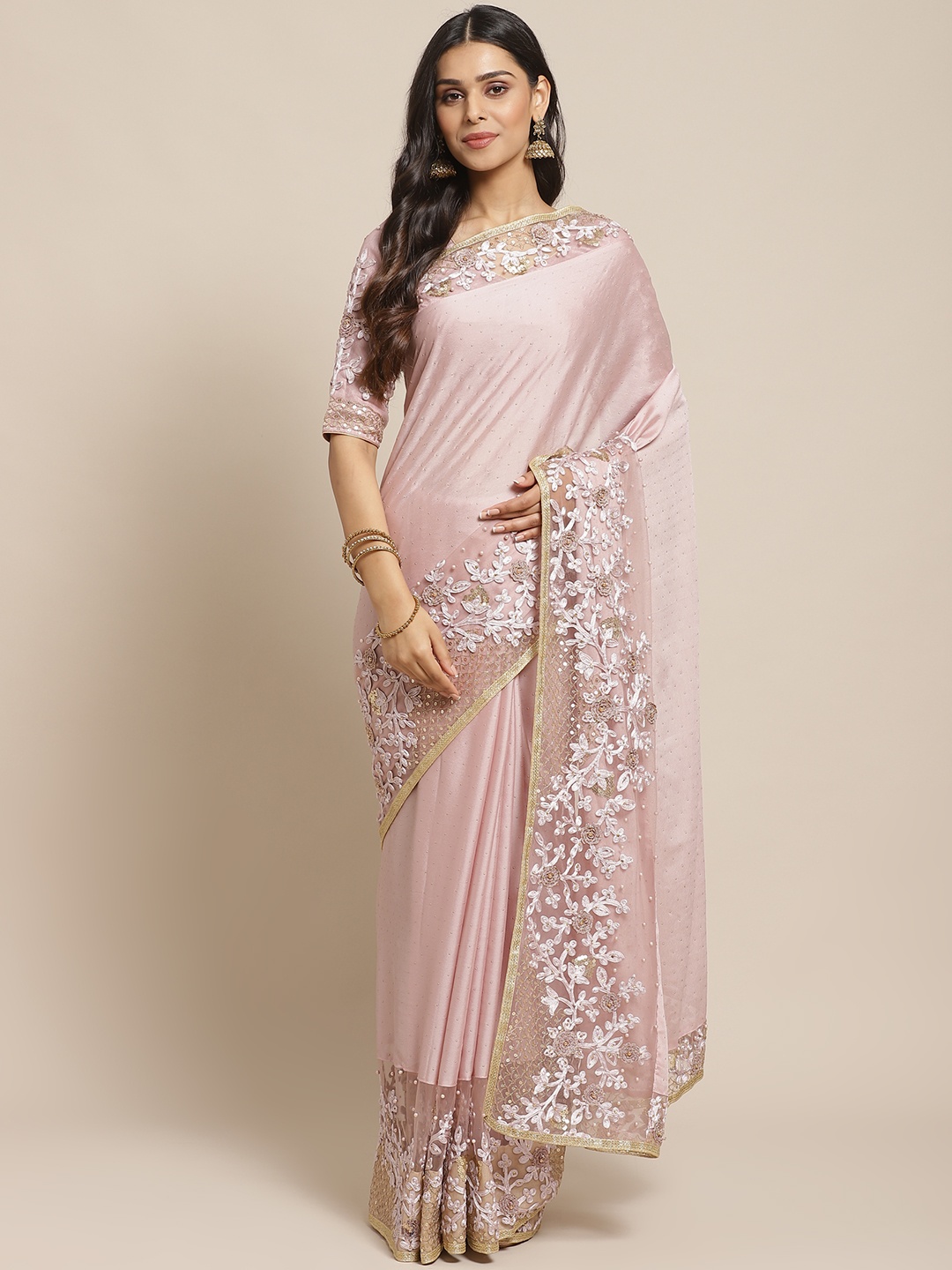 

Readiprint Fashions Lavender Embellished Saree