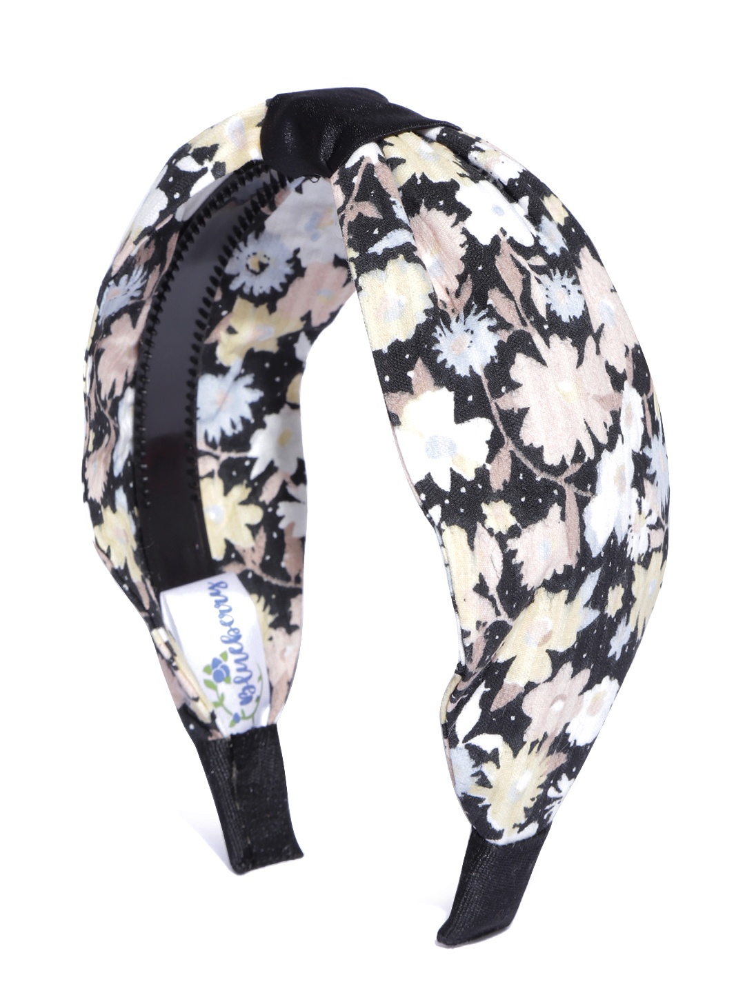 

Blueberry Black & Peach-Coloured Floral Print Hairband