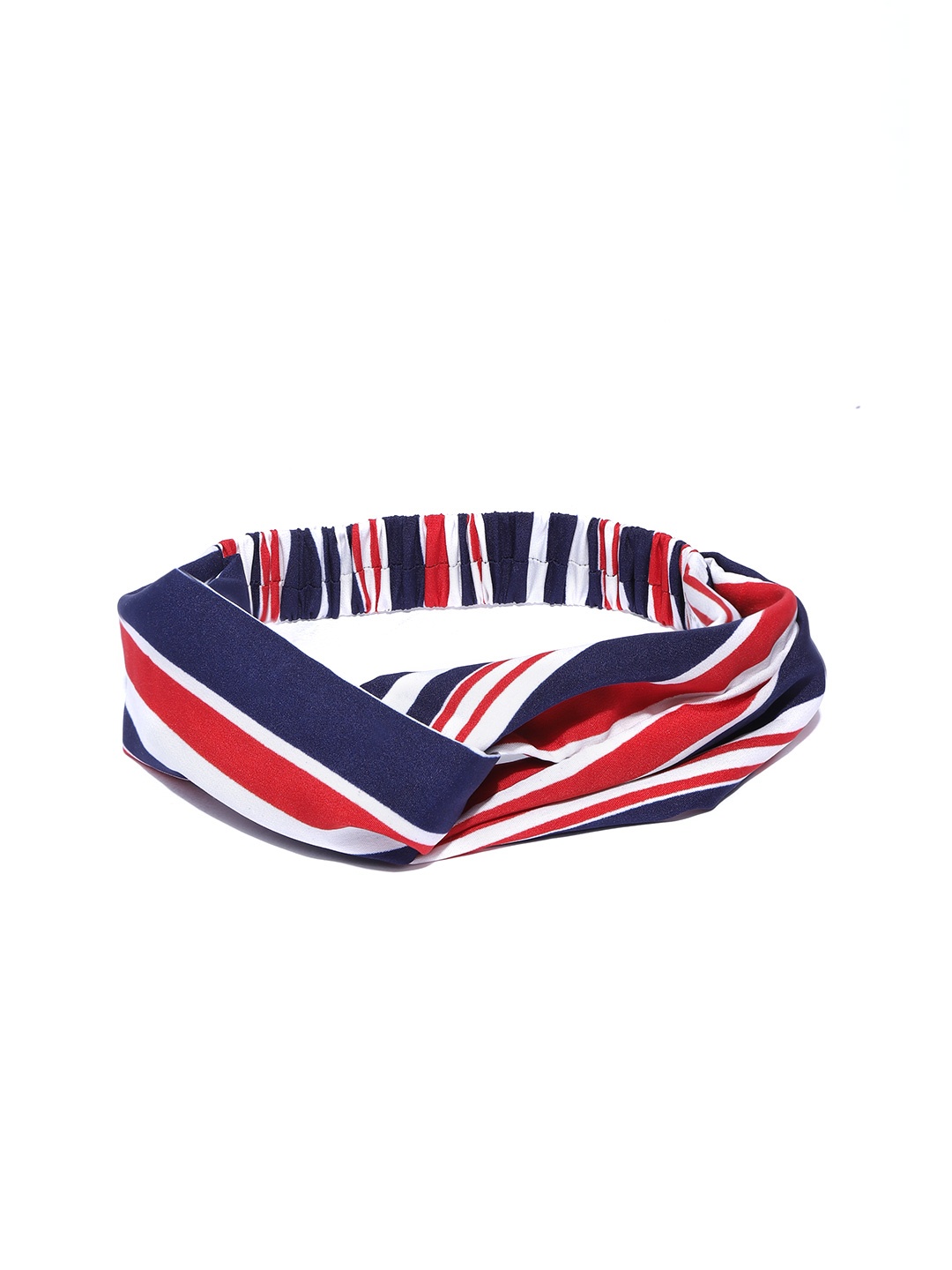 

Blueberry Red & Navy Blue Striped Elasticated Knot Hairband