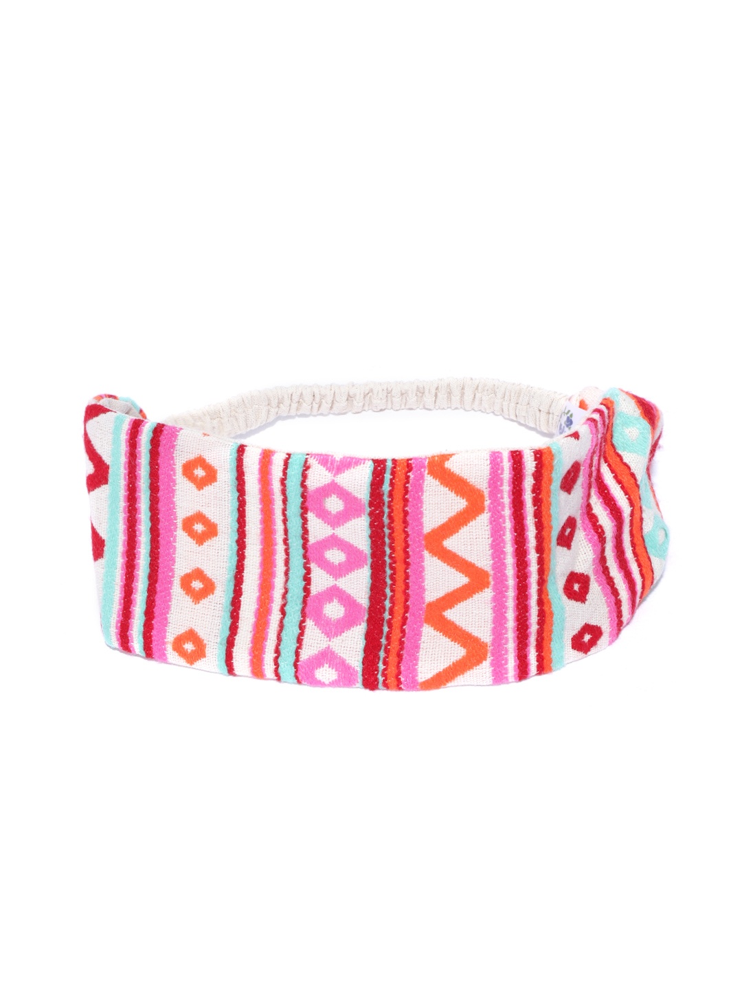 

Blueberry Multicoloured Geometric Patterned Elasticated Hairband, Multi