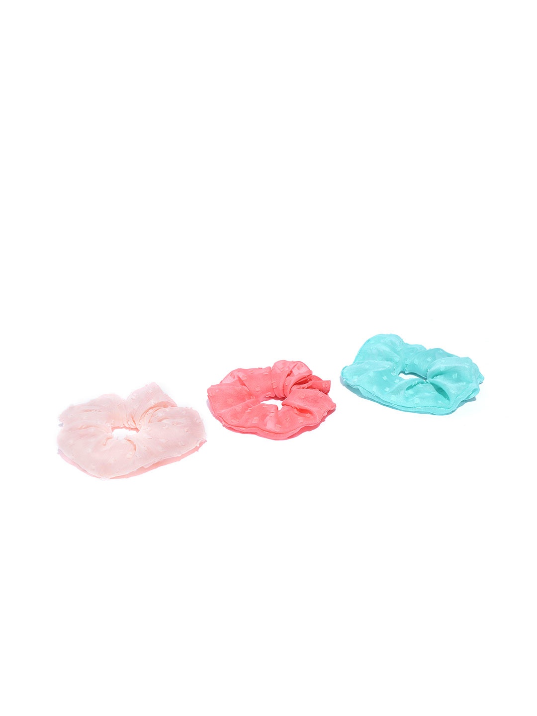 

Blueberry Women Set of 3 Self Design Scrunchies, Sea green