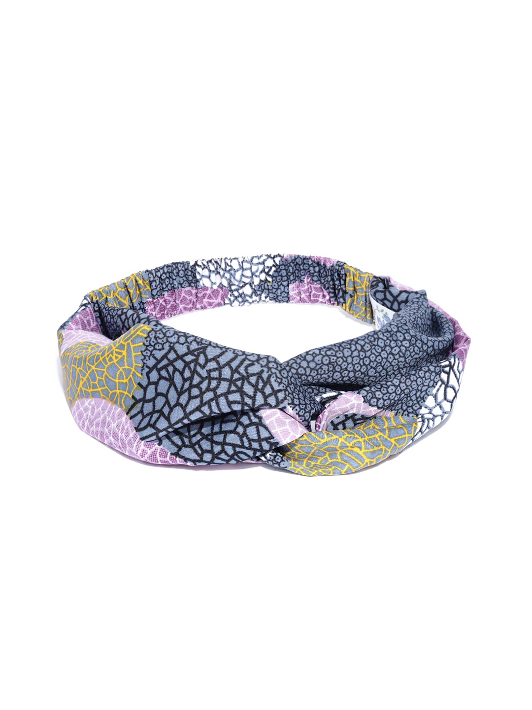 

Blueberry Blue & Pink Printed Elasticated Knot Hairband