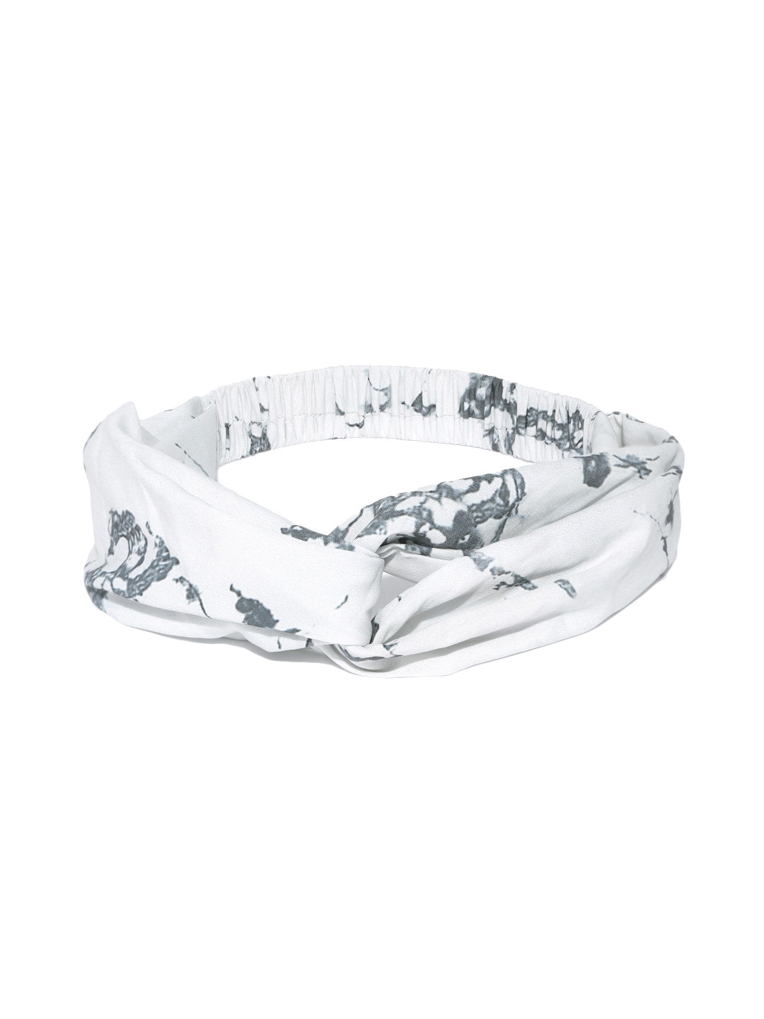 

Blueberry Women Off-White & Grey Abstract Print Knot Hairband