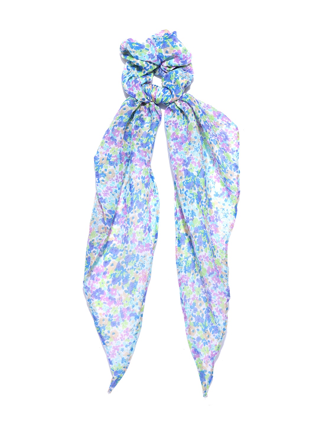

Blueberry Women Blue & Pink Floral Print Scrunchie with Knot Detail