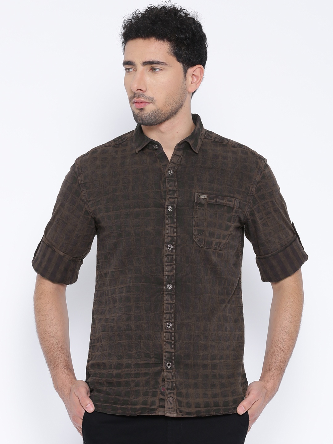 

Locomotive Brown Casual Shirt