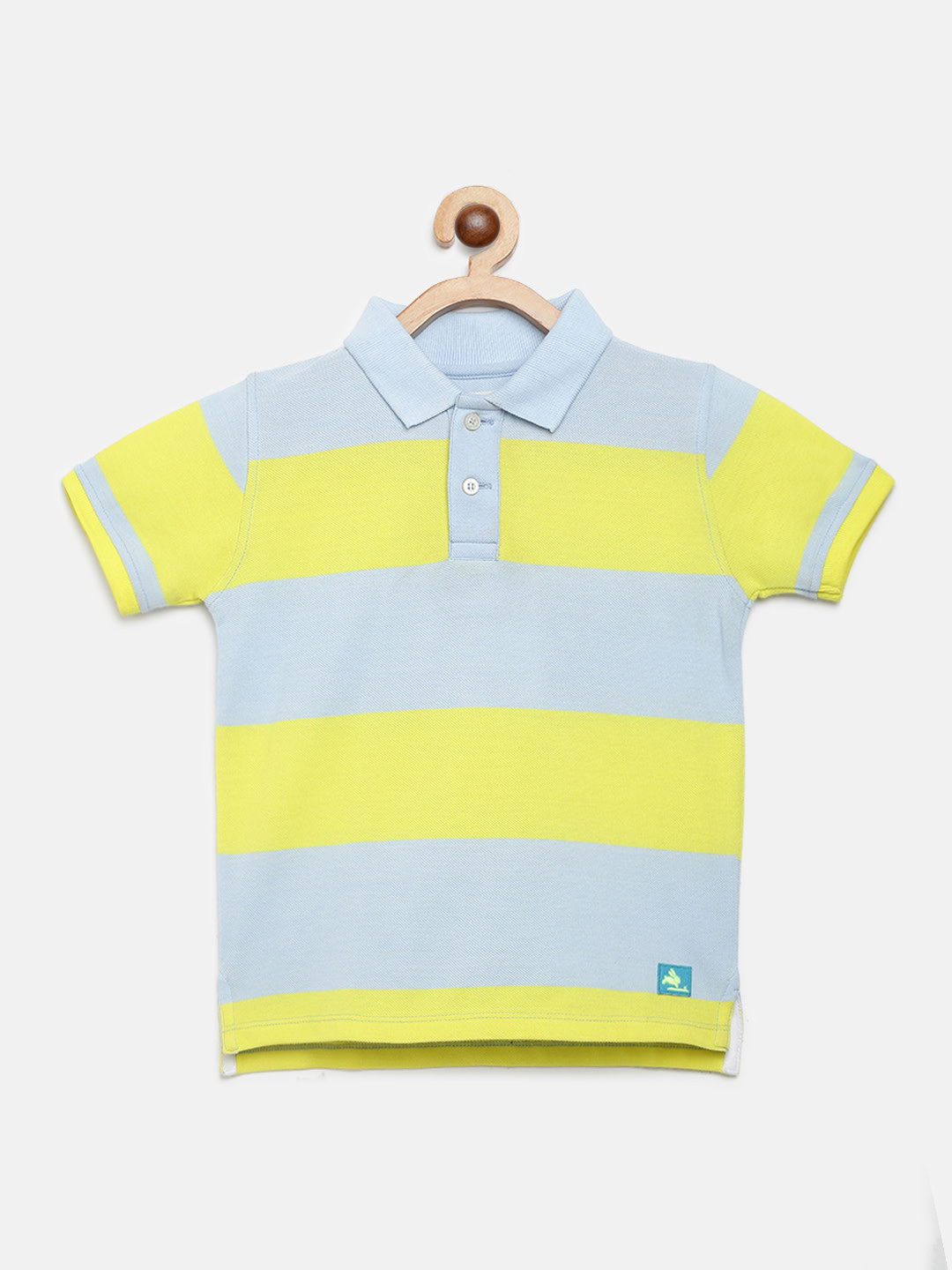 

Cherry Crumble Boys Yellow Striped Polo Collar T-shirt