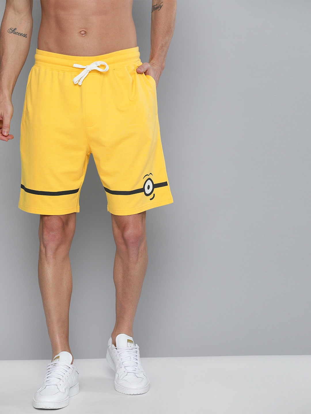 

Minions by Kook N Keech Men Yellow Printed Regular Fit Regular Shorts