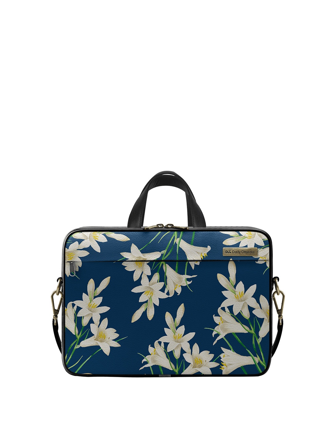 

DailyObjects Multicoloured Printed PU Leather Laptop Bag 14 inches, Blue