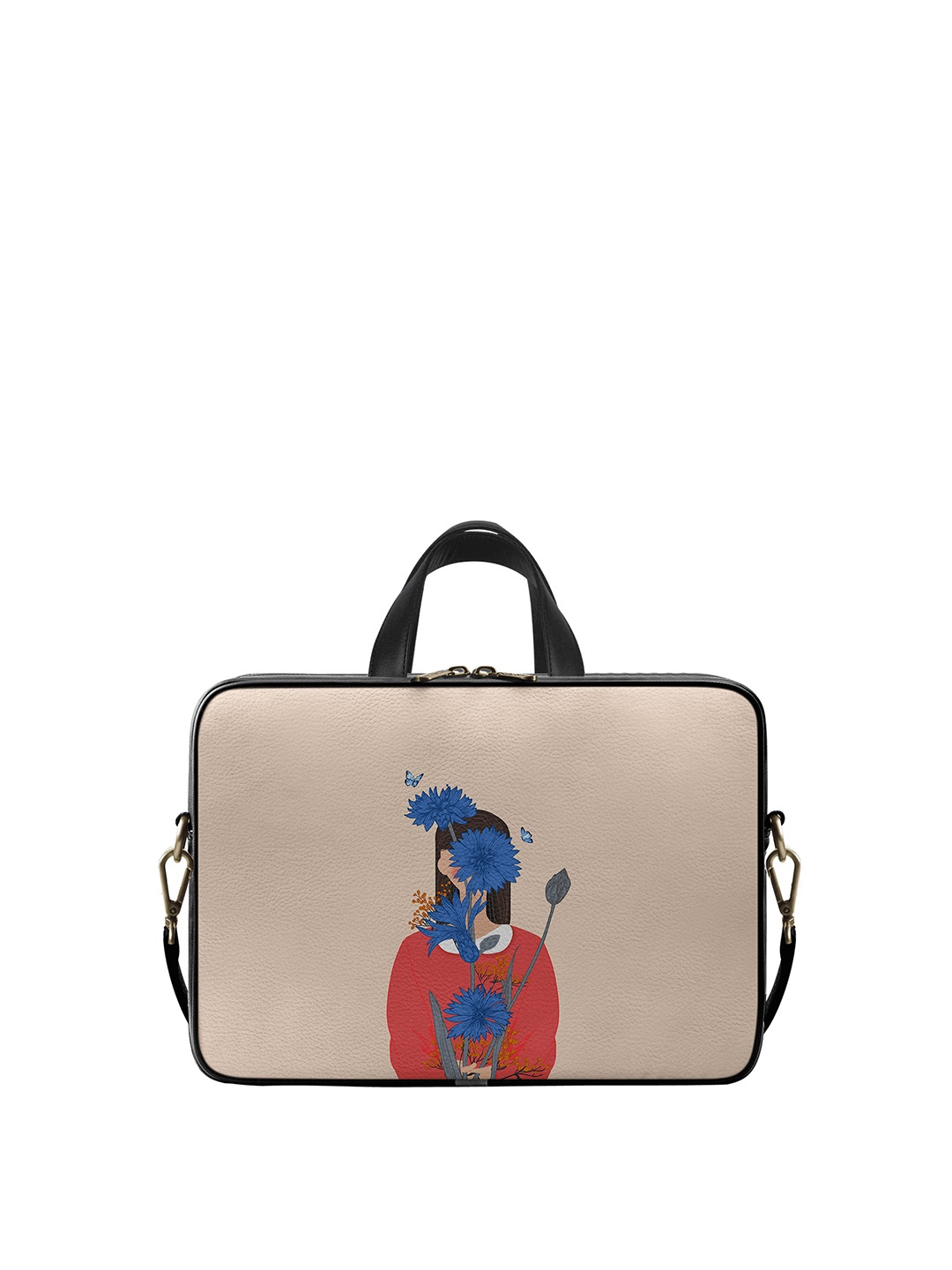 

DailyObjects Unisex Beige Printed PU Laptop Bag