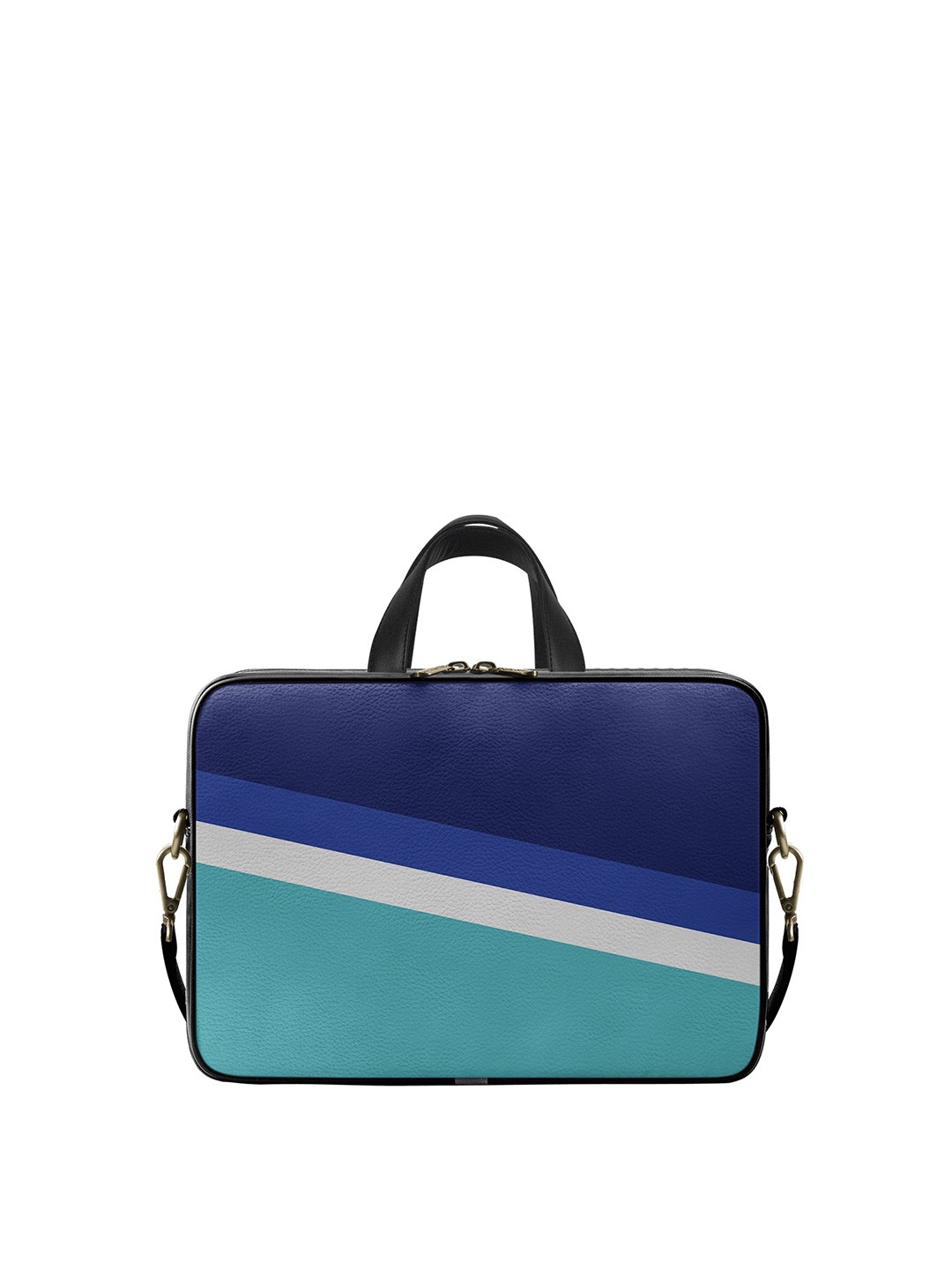 

DailyObjects Colourblocked PU Leather Laptop Bag 14 inches, Blue