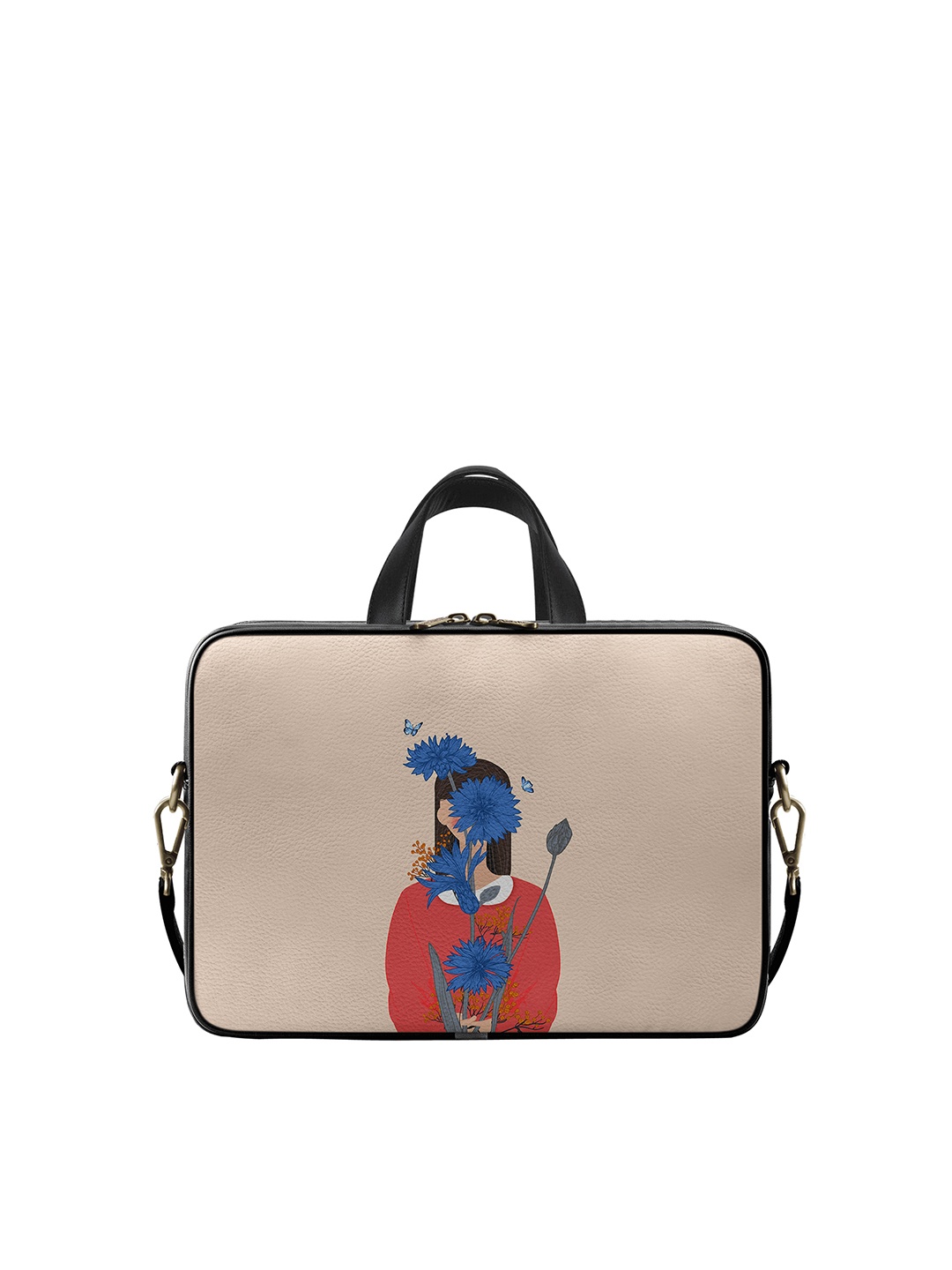 

DailyObjects Unisex Multicoloured Printed PU Leather Laptop Bag 14 inches, Multi