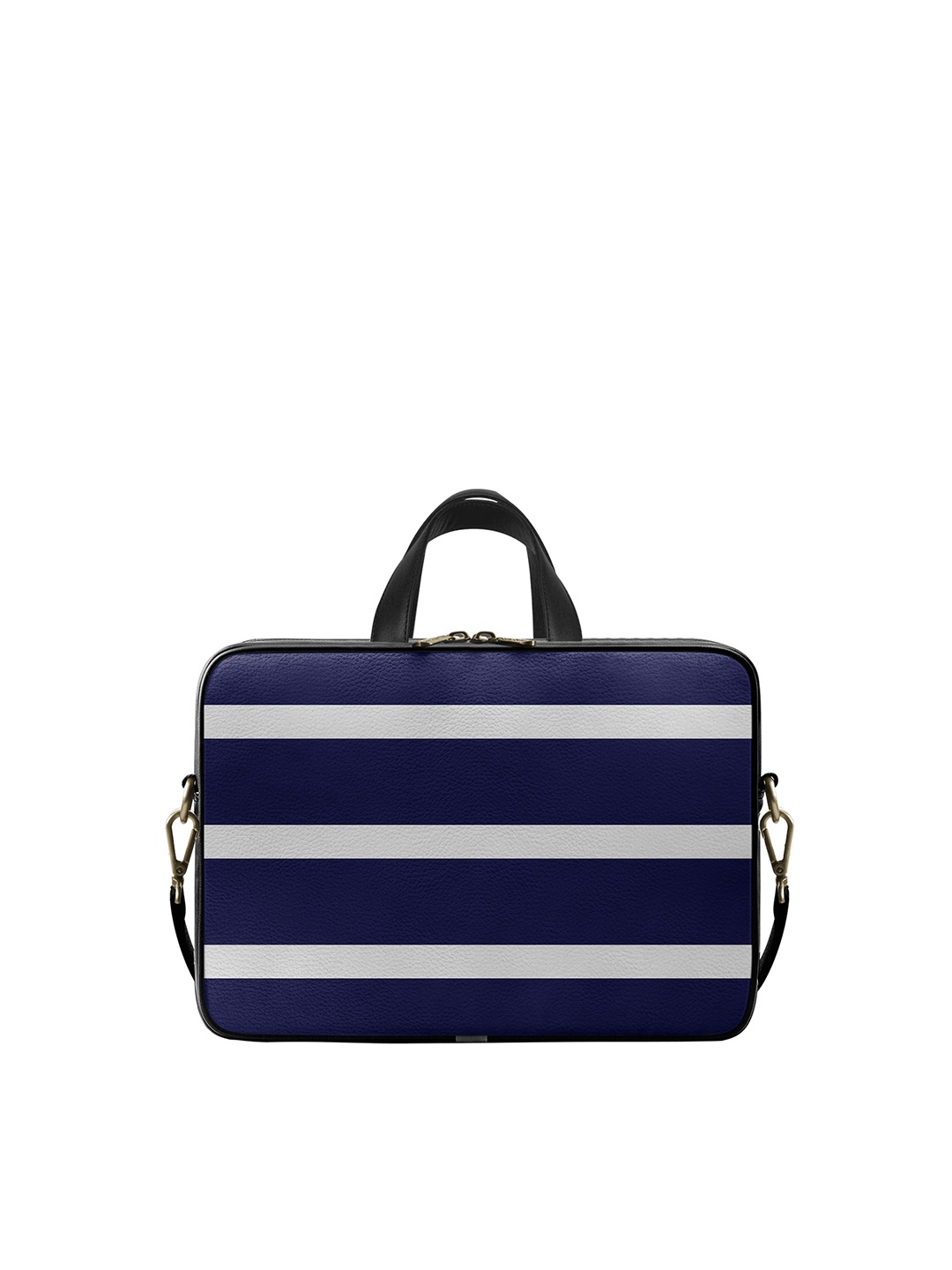 

DailyObjects Unisex Navy Blue & White Striped 15.6 Inches Laptop Bag