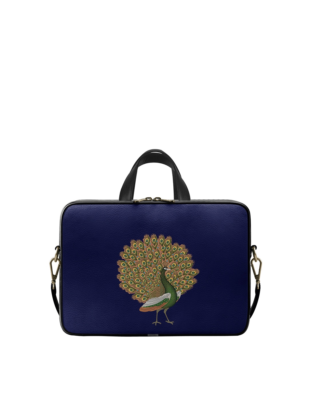 

DailyObjects Unisex Navy Blue Printed PU Laptop Bag