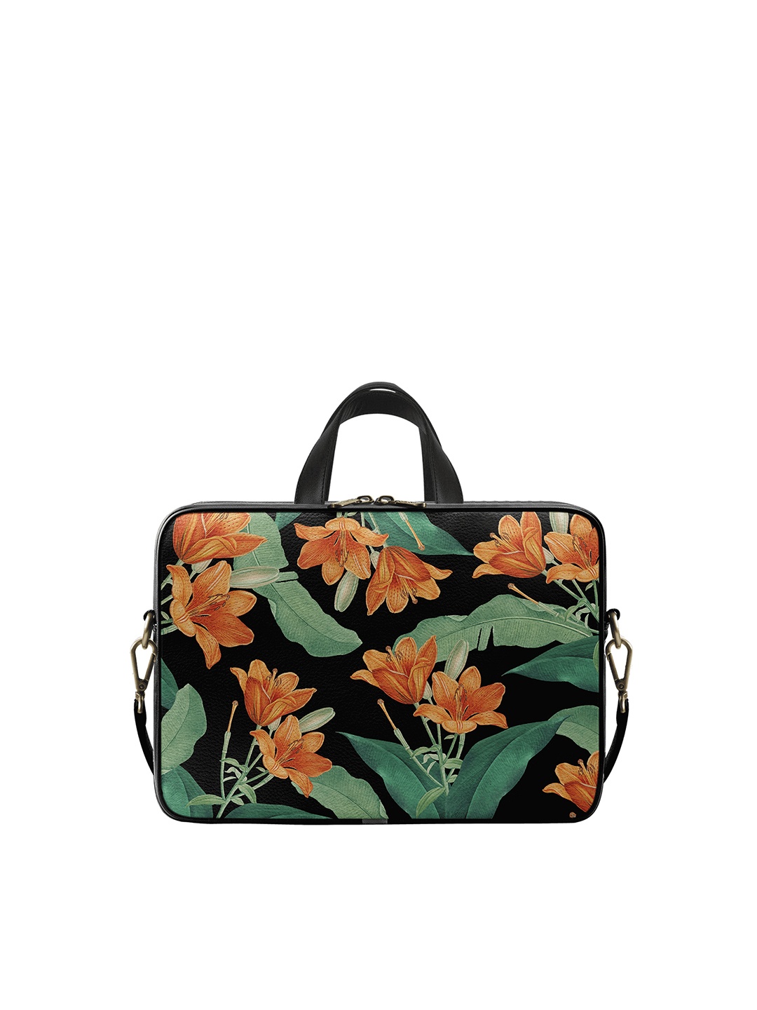 

DailyObjects Unisex Black & Mustard Printed 15.6 Inches PU Laptop Bag
