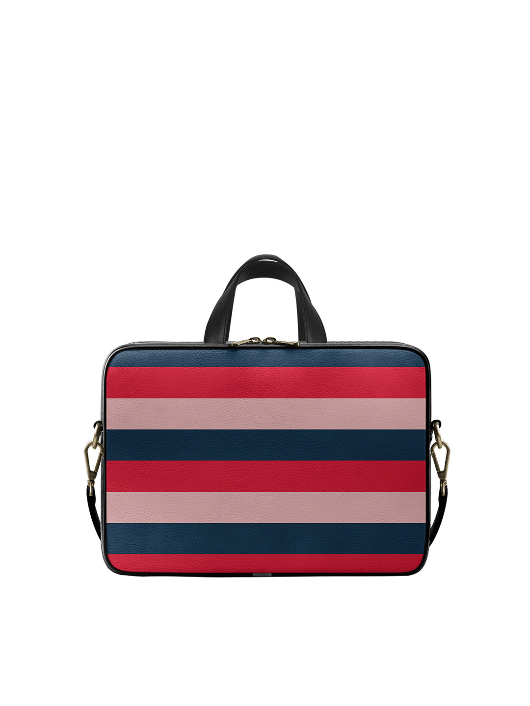 

DailyObjects Unisex Red & Navy Blue Striped Laptop Bag