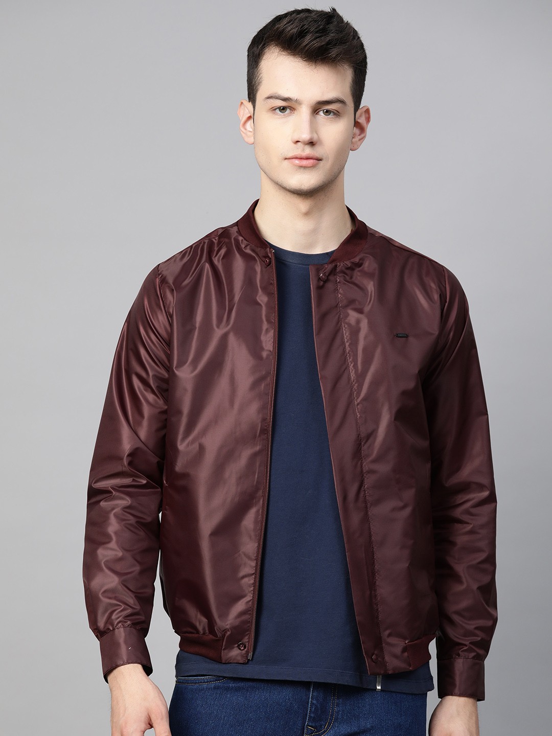 

Van Heusen Men Burgundy Solid Tailored Jacket