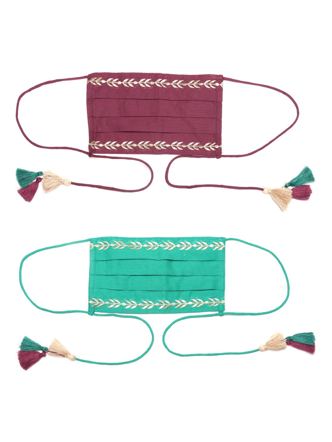 

Sangria Women Pack of 2 Reusable 2 Ply Outdoor Masks with Embroidered Detail, Maroon