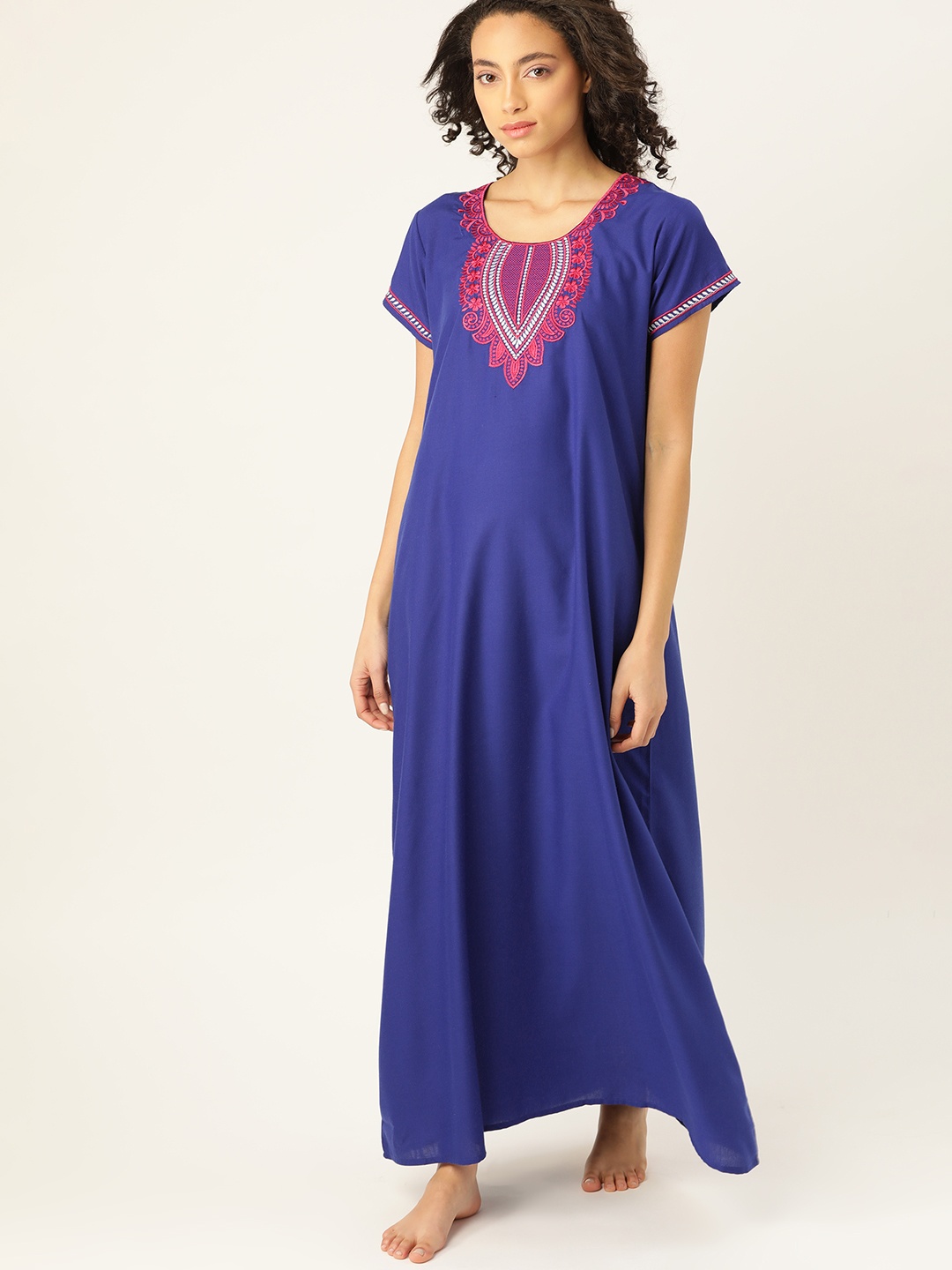 

ETC Navy Blue Yoke Design Nightdress