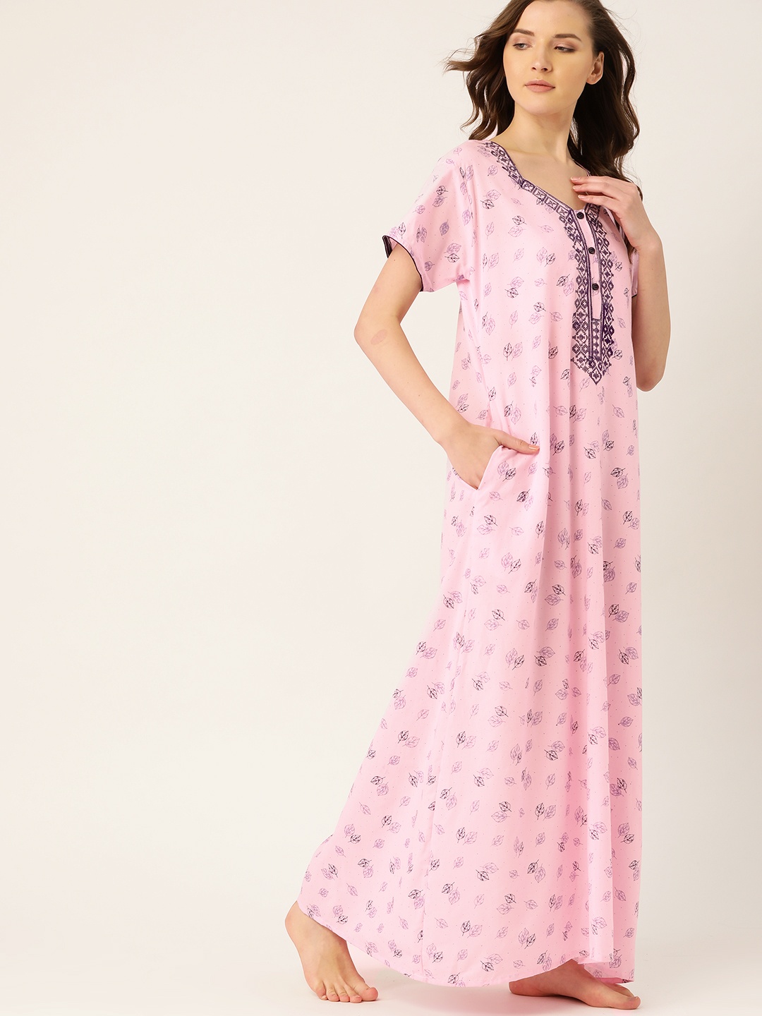 

ETC Pink & Purple Printed Nightdress