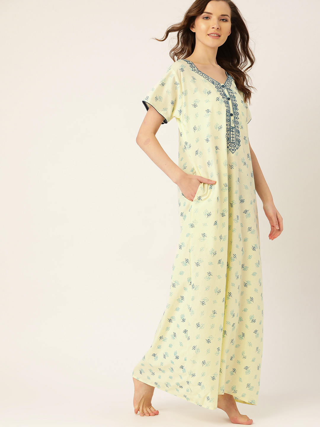 

ETC Yellow & Blue Printed Nightdress
