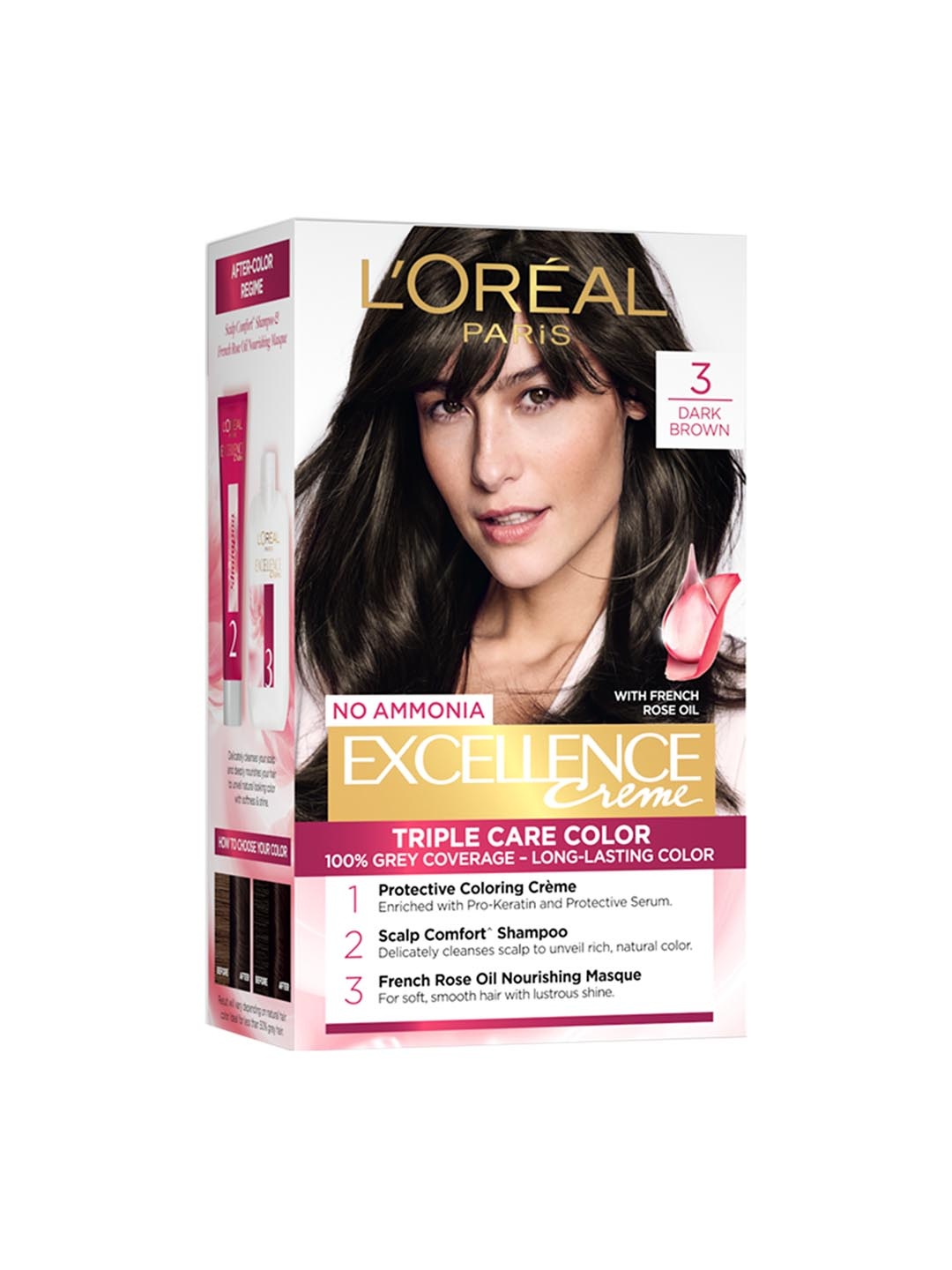 

LOreal Paris Excellence Creme Triple Care Hair Color 72 ml+100g - Dark Brown 03