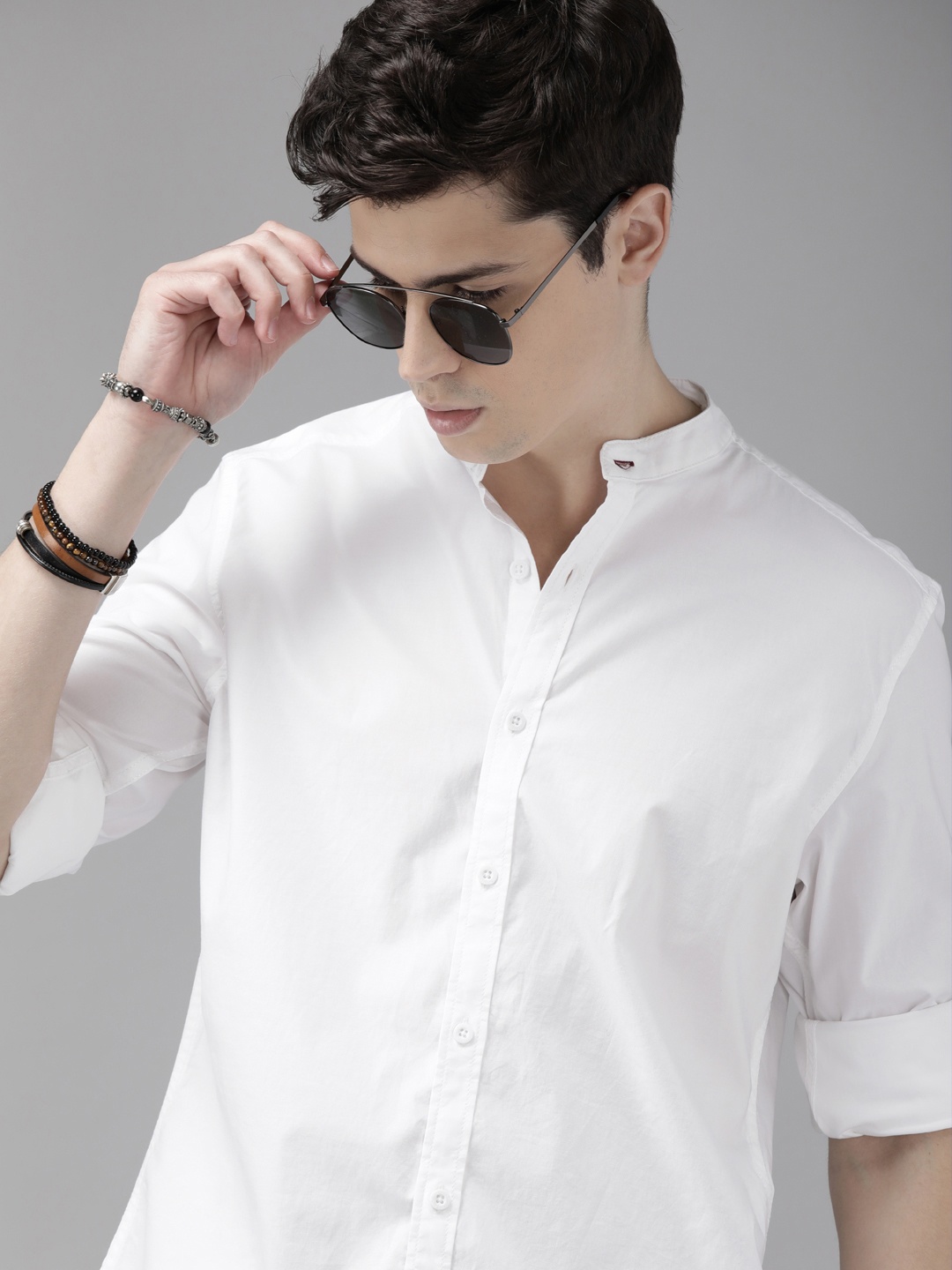 

Roadster Men White Regular Fit Solid Casual Shirt