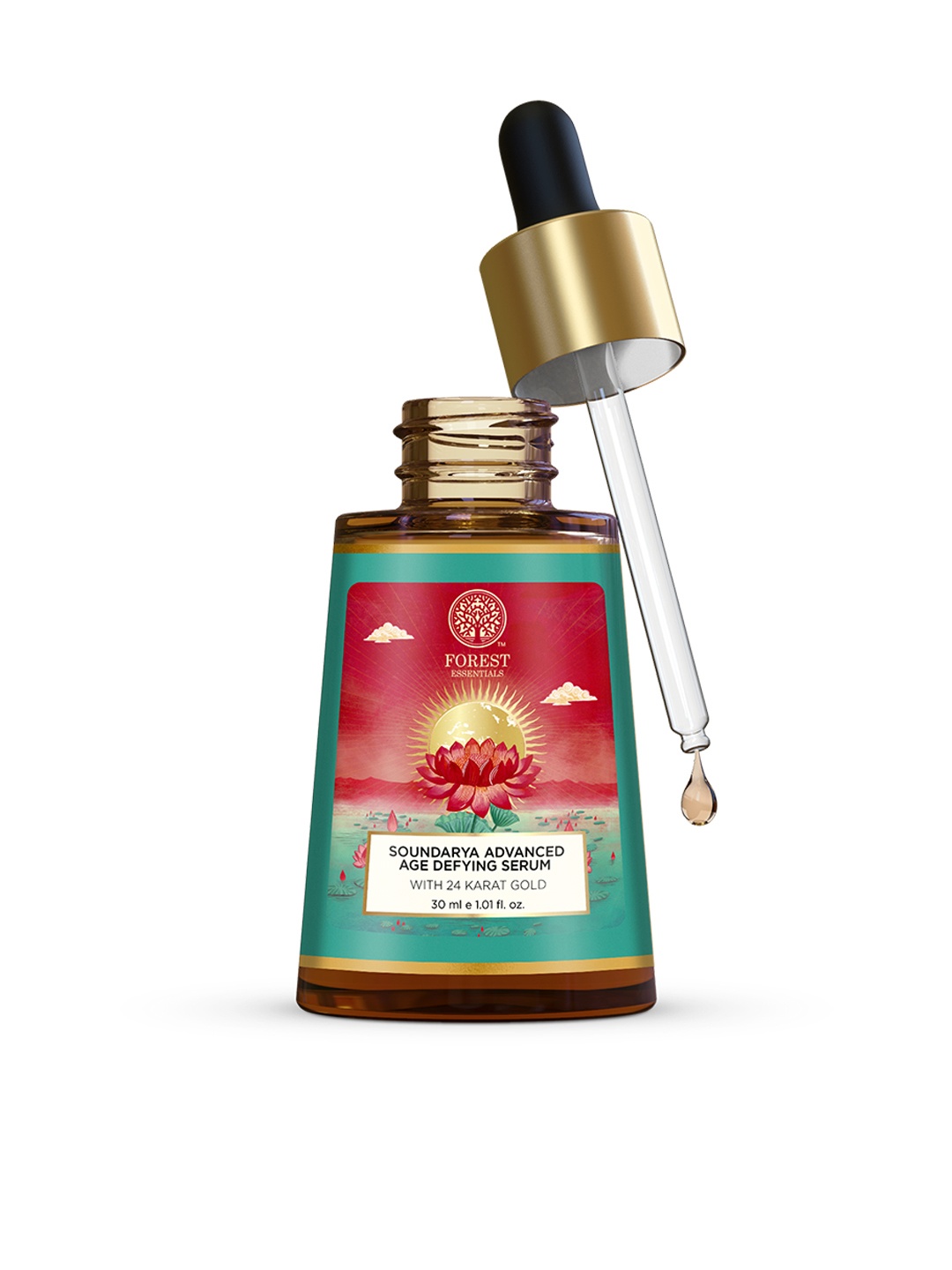 

Forest Essentials Advanced Soundarya Age Defying Facial Serum With 24K Gold - 30ml, Green
