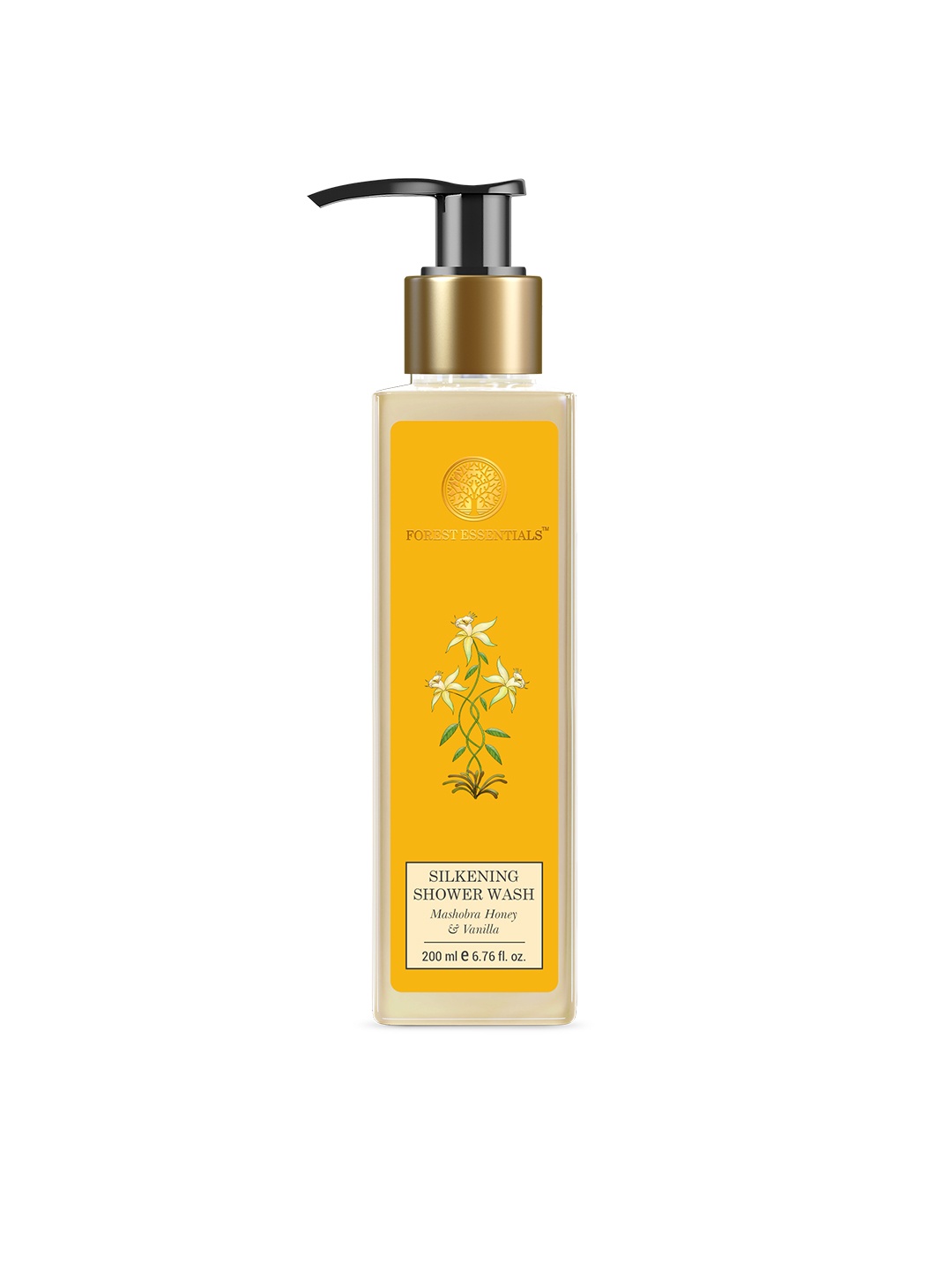 

Forest Essentials Silkening Shower Wash with Mashobra Honey & Vanilla - 200 ml, Mustard