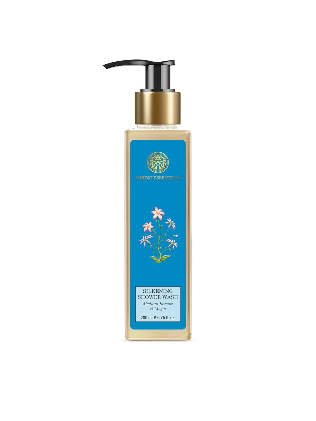 

Forest Essentials Silkening Shower Wash with Madurai Jasmine & Mogra - 200 ml, Blue