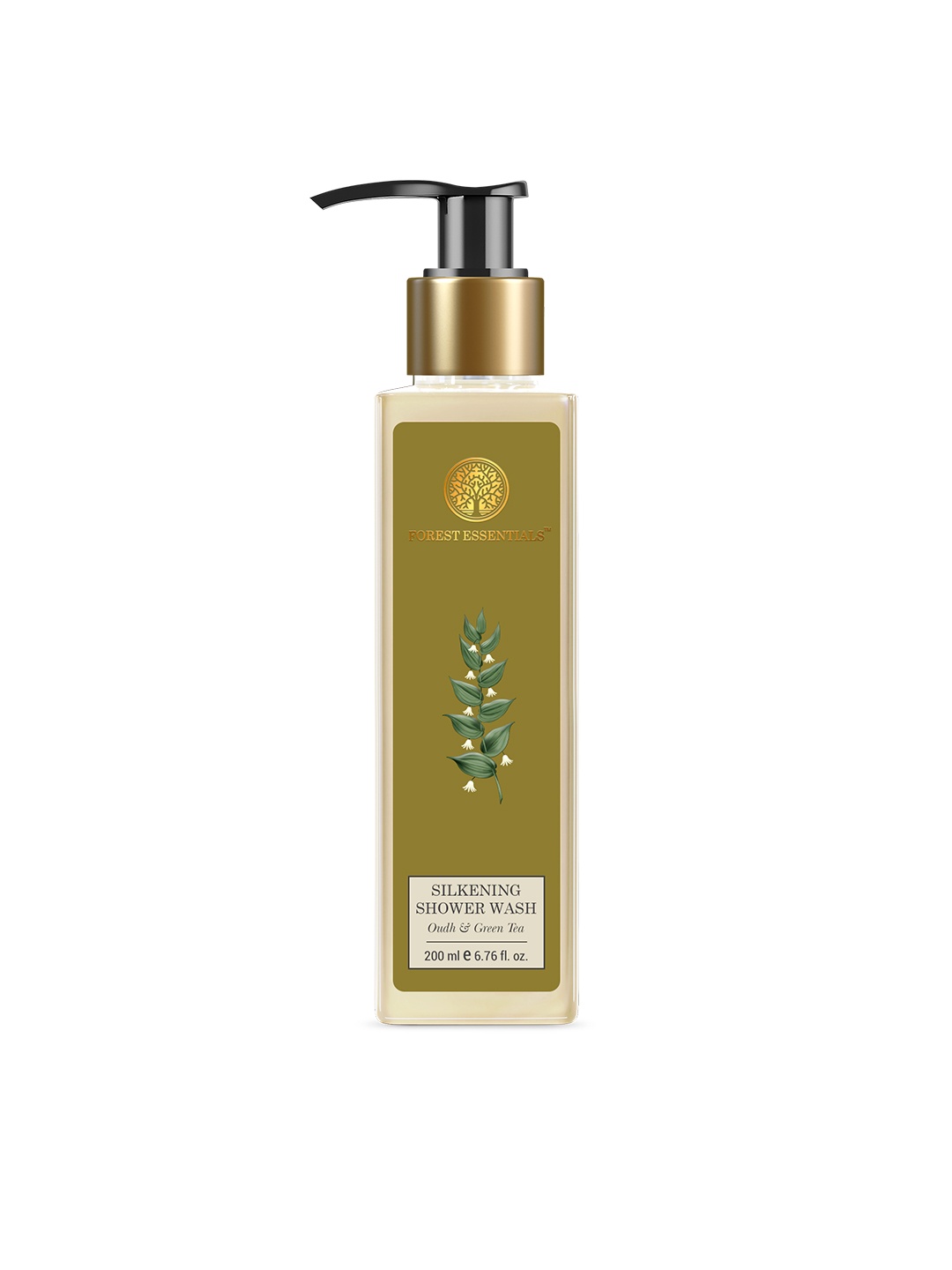 

Forest Essentials Silkening Shower Wash with Oudh & Green Tea - 200ml, Yellow
