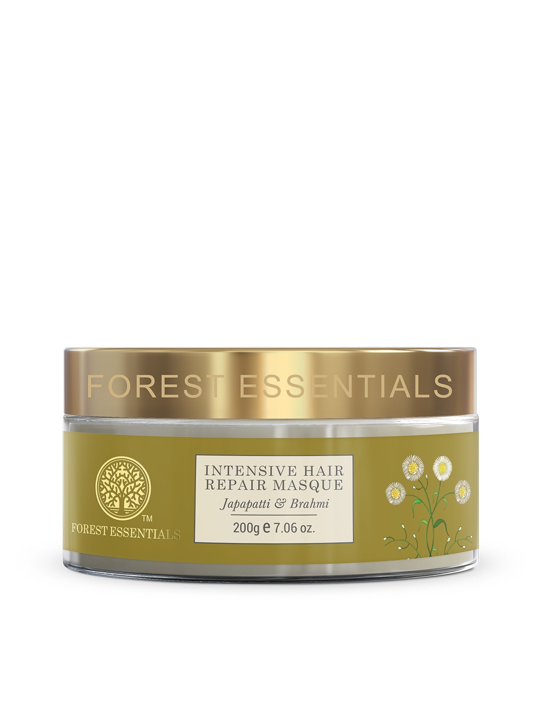 

Forest Essentials Ayurvedic Intensive Hair Repair Masque with Japapatti & Brahmi - 200g, Olive