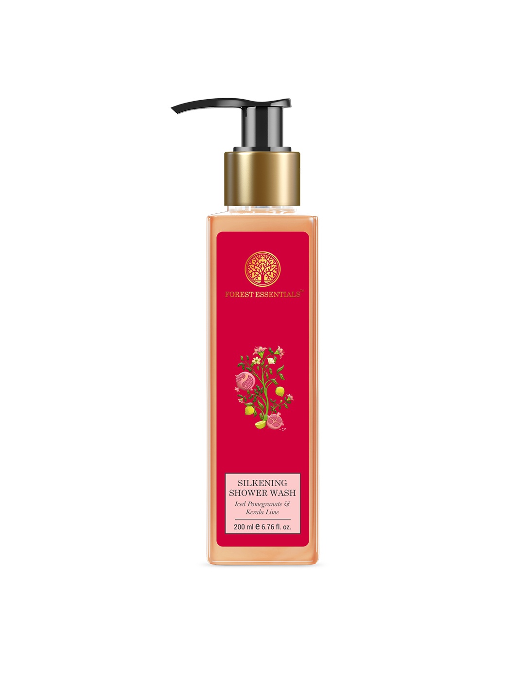 

Forest Essentials Silkening Shower Wash with Iced Pomegranate & Kerala Lime - 200 ml, Pink