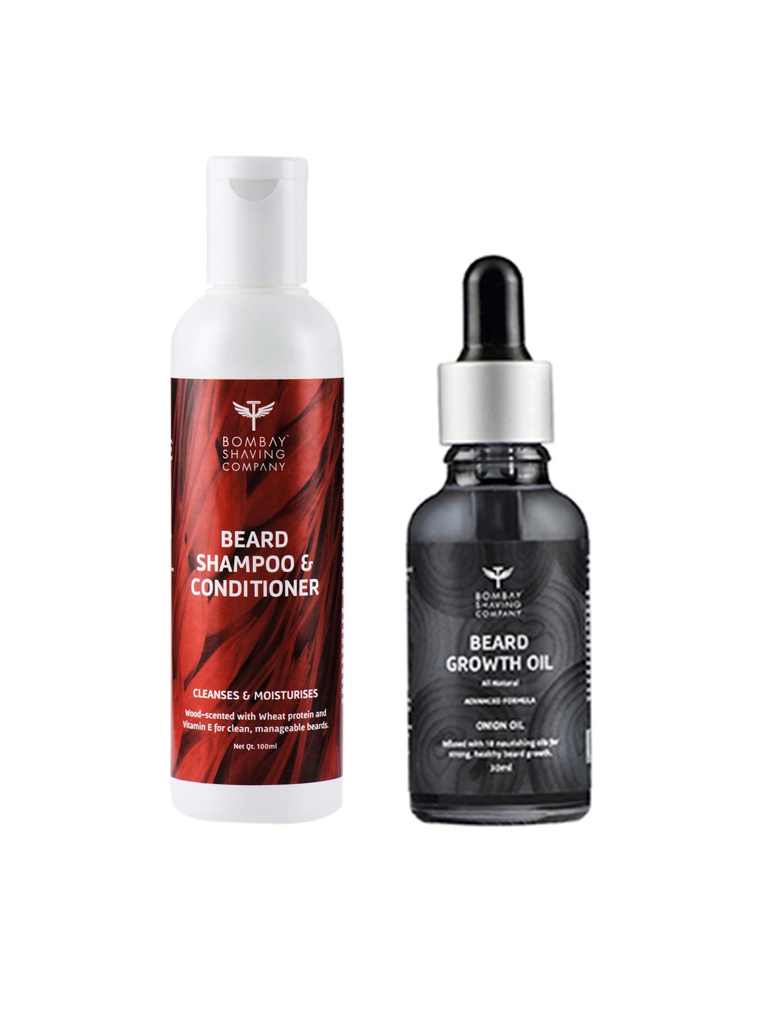 

Bombay Shaving Company Set of Onion Beard Growth Oil + Beard Shampoo & Conditioner, Red