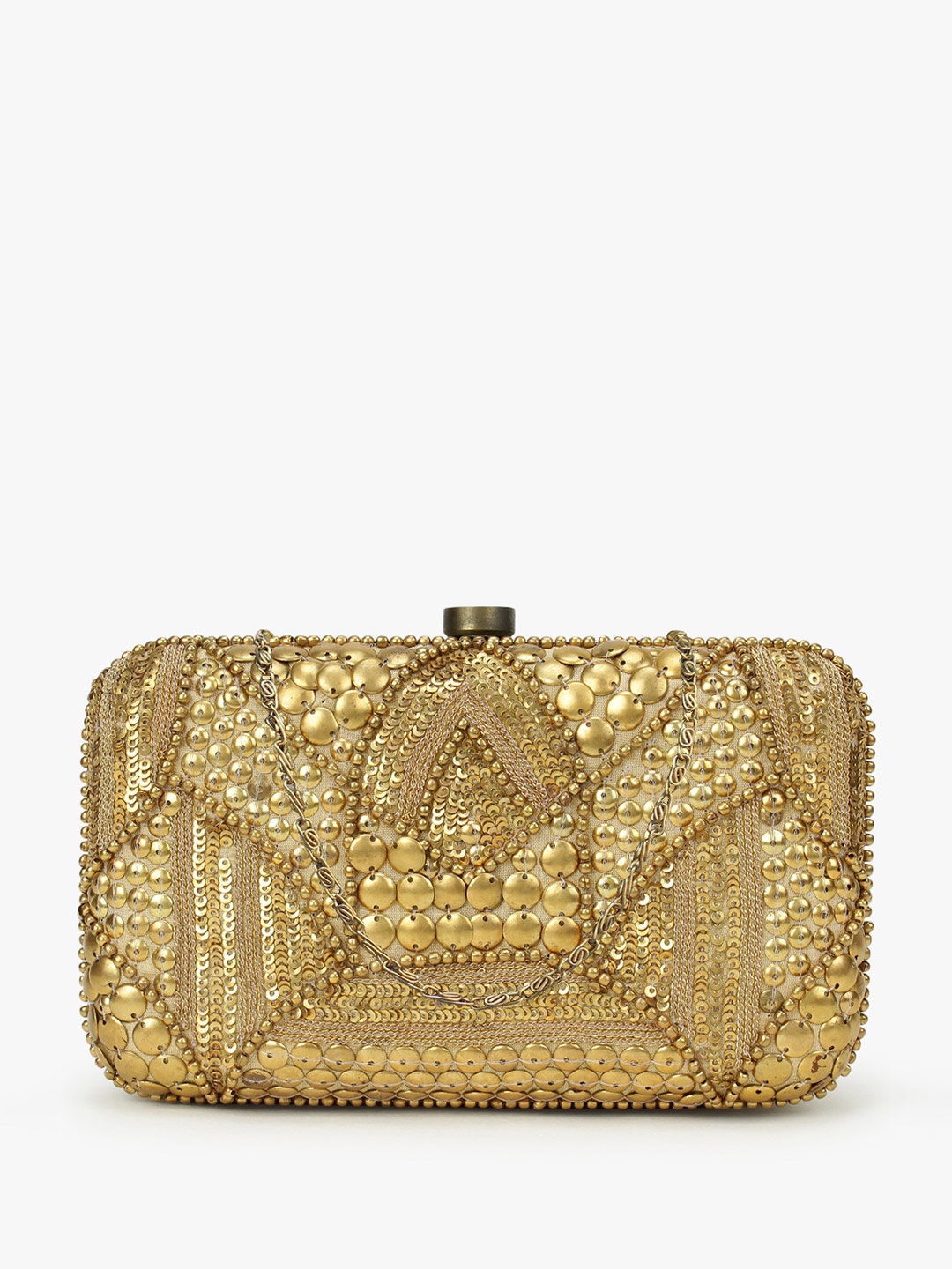 

Spice Art Women Gold-Toned Embroidered Box Clutch