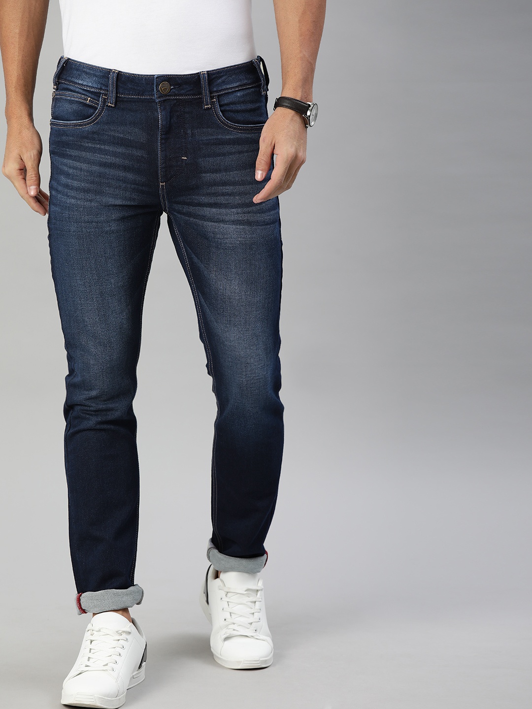 

Ducati Men Navy Blue Skinny Fit Mid-Rise Clean Look Jeans