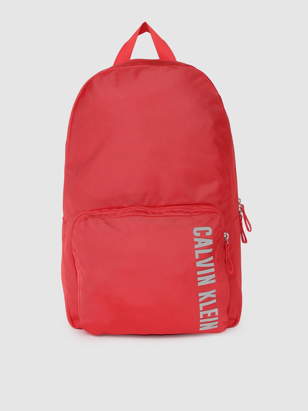 

Calvin Klein Men Coral Red Brand Logo Printed Backpack